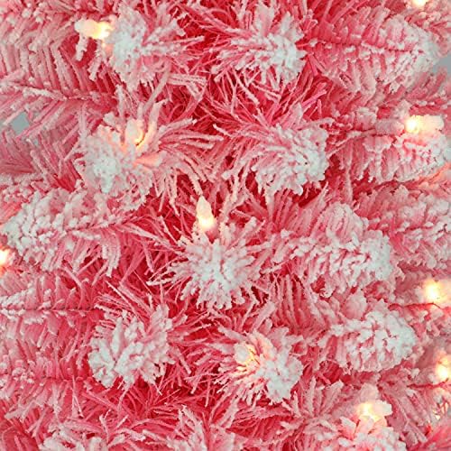 Puleo International Prethile 4,5 'jasno olovka umjetno božićno drvce sa 100 svjetla, ružičasta