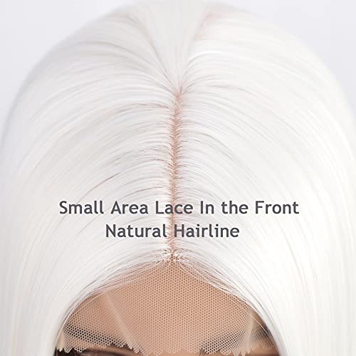 Yfqhdd duge ravne bijele perike za žene sintetičke perike srednji dio svakodnevna upotreba dlake