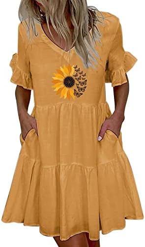 Ljetna haljina za žene 2023 Plaže haljine Seksi hawaiian tropsko tiskovina bez rukava bez rukava Comfy boho sundress