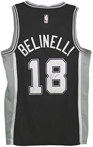 Marco Belinelli San Antonio Spursi potpisali su autogramirani Black # 18 Jersey JSA COA