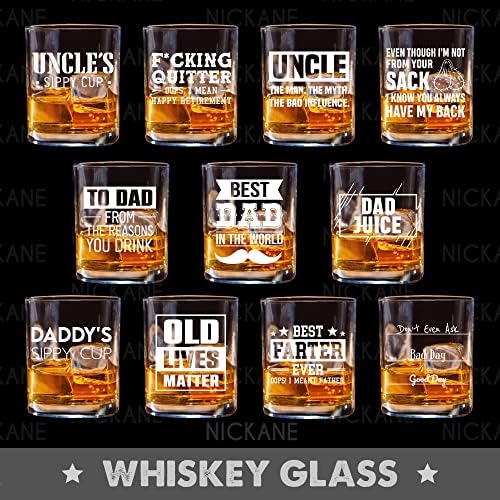NICKANE Whisky Glass 11oz-staromodne naočare pokloni za muškarce / Tata Juice smiješne naočare za viski / Božić, rođendan, zabavni
