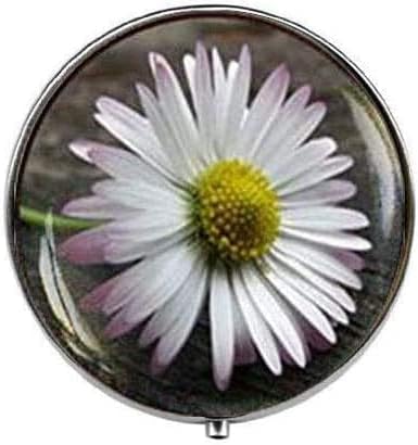 Daisy Flower-Daisy Flower Art Photo Pill Box - Charm Pill Box-Staklena Kutija Za Slatkiše