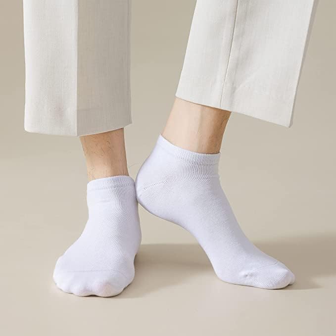 PACKO čarape muške 8-parove prozračne tanke pamučne niske čarape za gležnjeve Moisture Wicking odgovara cipeli veličina 8-12