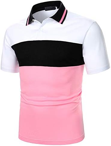 Polo majice za muškarce 2023., moderan ljetni casual patchwork bluza slim fit gumb dolje rever na otvorenom Golf polo majice