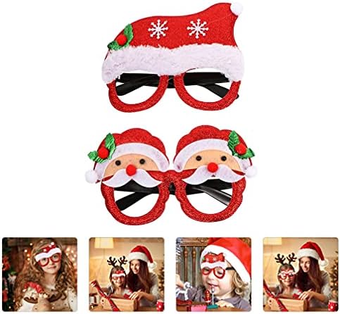 Okviri za božićne naočare u Aboofan 2pcs Snjegović Santa Claus Dizajn šešira Božićne sunčane naočale Smiješne naočale Fotografija