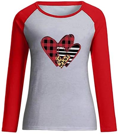 Yubnlvae ženske košulje za Dan zaljubljenih kratki rukav trendi Casual V vrat srce štampanje slavljeničke tunike