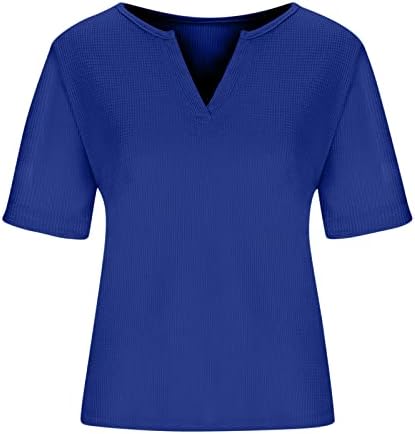 Djevojke Grupa vrhovi kratkih rukava Bluze Thirts V izrez Loop Fit Basic Ljetni Fall Tops 2023 Odjeća Trendy KQ