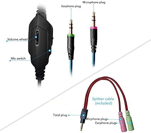 Nove Xbox One slušalice MFEEL Gaming slušalice sa mikrofonom za PC, PS4, Xbox one S laptop telefon-Noise LSOLING LED svjetlo za kontrolu jačine zvuka