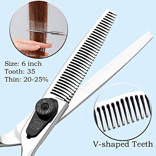 Moontay 6.0 Makaze za razrjeđivanje kose, profesionalni brijačni stiling frizerski saloni škare, V-u obliku zuba,