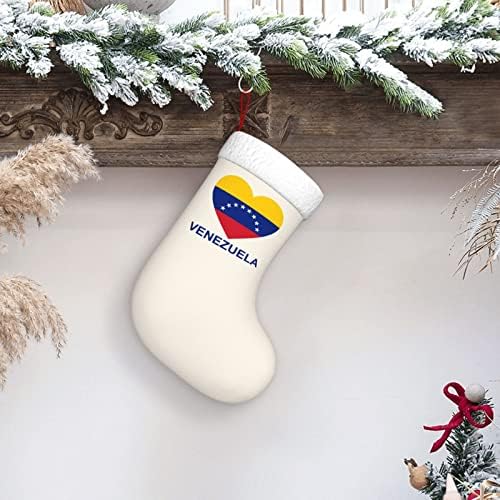 QG ZZX Love Venezuela Božićna čarapa Xmas Čarape Kamin Viseće čarapa 18 inča Dekoracija za odmor