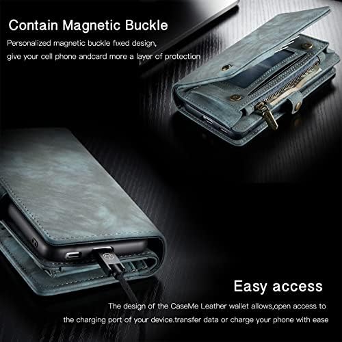Kowauri za Samsung Galaxy S22 Plus futrola za novčanik,torbica sa patentnim zatvaračem kožni TPU Branik otporan na udarce odvojiva