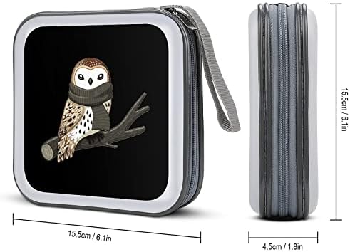 Zimska Owl CD Case Plastični DVD Nosač novčanika Portable Organizator za pohranu za automatsko putovanje