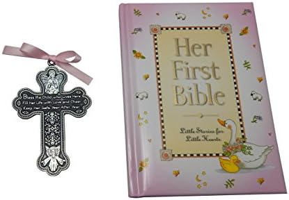 Djevojčica prva Biblija i križ za krštenje anđela čuvara od 4 inča