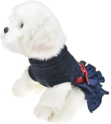 Zimska topla džemper haljina Tutu suknja kućna ljubimca pletena odjeća za male djevojke sa srednjeg psa, plavo)