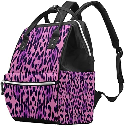 Ljubičaste ružičaste crne leopard uzorak ruksak ruksak za bebe namijenjene torbe za promjenu multi funkcije Veliki kapacitet putnička