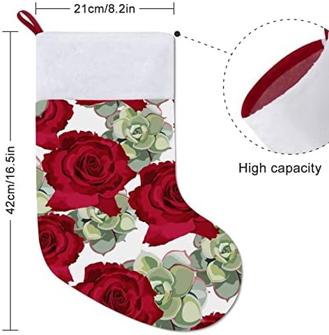 Sukulencije i crvene ruže personalizirani božićni čarapa Početna KMMASA Drvo Kamin Viseći ukrasi