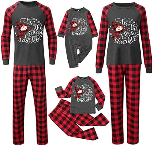 Bear Pajamas Porodica Merry Božićni ispisani salon za salon Božić Božićna porodica koja odgovara pidžami kući s dugim rukavima