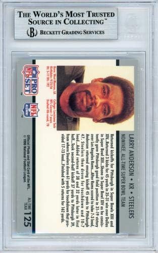 Larry Anderson Autographied 1990 Pro Set Card # 125 Pittsburgh Steelers Beckett BAS # 10982594 - NFL autogramirane nogometne karte