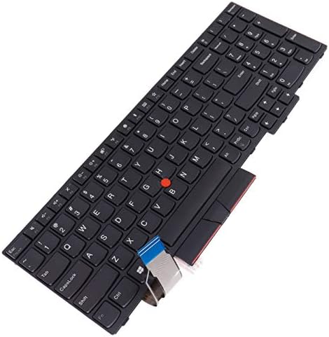Lefix Američka Tastatura sa pozadinskim osvetljenjem sa zamenom poklopca miša kompatibilna sa Lenovo Thinkpad E480 E485 E490 E495 / T480s T490 T495 / L480 L380 L390, crna boja,