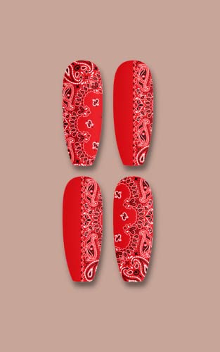 DXH nail CO Classic Red Bandana Paisley naljepnice za nokte Water Transfer oblozi za nokte za ekstenzije noktiju cvjetni Paisley Nail