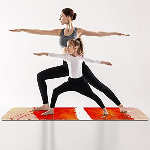 Debela neklizajuća Vježba & amp; fitnes 1/4 prostirka za jogu sa oslikanom Danskom zastavom pozadinski Print za Yoga Pilates & amp