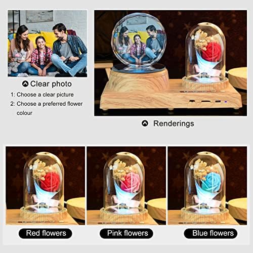Qntyct Personalizirani Mom Crystal Photo Ornament, LED 3D noćno svjetlo, Bluetooth muzički uređaj, personalizirani kristalni foto poklon za majku s tiskanjem boja