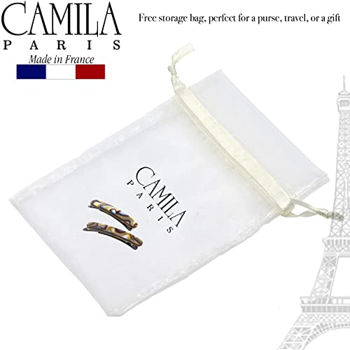 Camila Paris CP3377 Francuske kopče za klizanje za kosu za žene, ručno rađeni Onyx, djevojačke klizne kopče za ukosnicu, ženski dodaci za kosu. Modni izdržljiv stil sa jakim držanjem bez klizanja, napravljen u Francuskoj