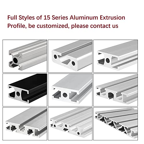 Mssoomm 10 pakovanje 1515 dužina profila ekstruzije aluminijuma 56,69 inča / 1440 mm srebro, 15 x 15 mm 15 serija T Tip T-Slot Evropski