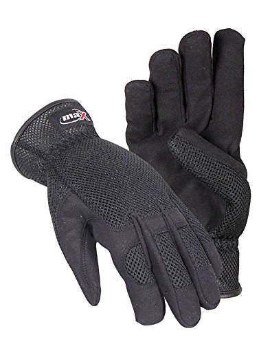Galeton 9120054-l Maks. Extra sintetički dlanski mrežični radne rukavice s kliznim manžetim, velikim, crnim