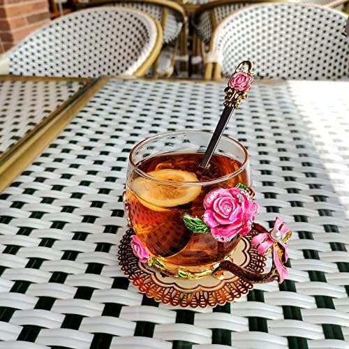 Šolica za čaj-zdravstveno staklena čaša sa kašikom u poklon kutiji lijepa je za rođendan festival Dan zahvalnosti