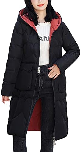 Zimske jakne za žene Ležerne prilike sa čvrstim kaputom džep s kapuljačom trošenje džepa sa zatvaračem dugih rukava dugim jaknom