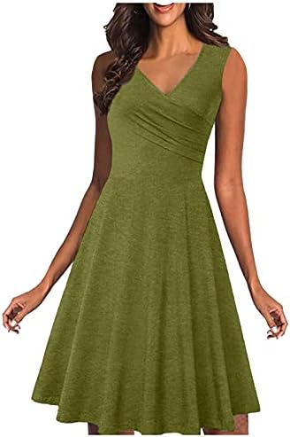 QtthZZr zelene haljine za žene, plus size Školska haljina Ladie's Handleless St Patrick Day elegantna sa džepovima