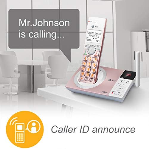 AT & T CL82557 DECT 6.0 5-slušalica za bežični telefon za dom sa sekretaricom, blokiranje poziva, ID pozivatelja, interfon i dugi domet, ružino zlato