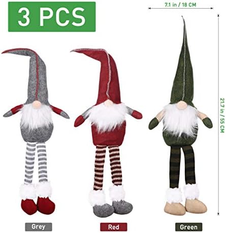 NUOBESTY 3kom Božić Santa Gnome plišana lutka, Božićni vilenjak patuljasta lutka, Švedska Tomte plišana lutka, Božićni vilenjaci u Švedskoj, pokloni za Božićnu zabavu