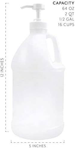 Kornekopia Polu galon plastični vrč sa pumpom; 64-unca / 2 kvadratnih boca sa losionima i tekućim pumpama za diy Hot sos, tečni sapun, itd., Uključen poklopac za pohranu