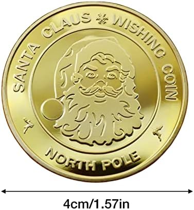 Xiaoling Božićni santa, pozlaćeni božićni komemorativni novčić, kolekcionarski poklon za djecu za djecu, Santa Claus Whiles Coin,
