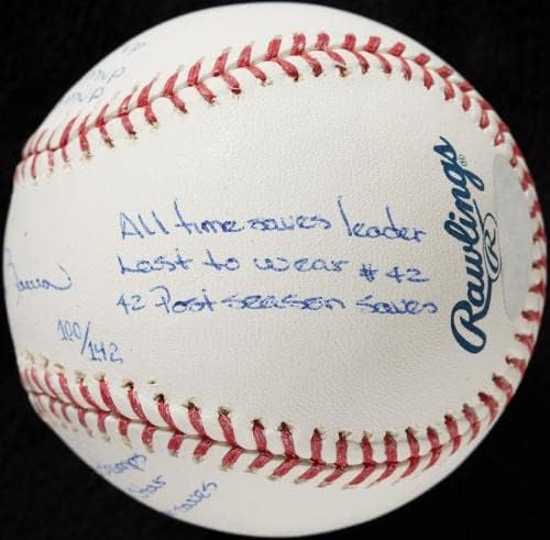 Lijepa Mariano Rivera potpisala je teško upisane stat bejzbol Steiner - autografirane bejzbol