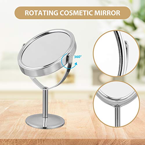 Desktop okruglo okretno ogledalo za šminkanje ogledalo dvostrano rotirajuće ogledalo za uvećanje za okretno ogledalo za kupatilo kuća