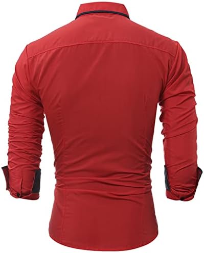 Muška majica slim fit pamučna majica s dugim rukavima dolje košulje sa haljinama Redovna fitna košulja bez bora