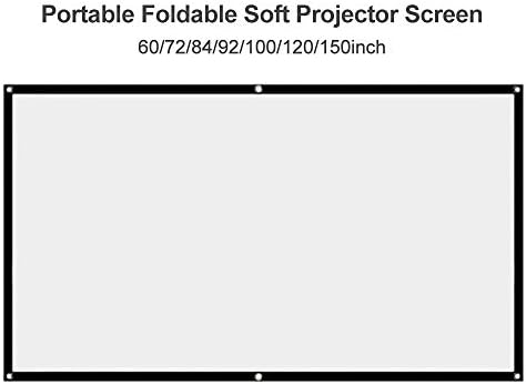 PDGJG 60-150INCH sklopivi bez nabora za meke rupe zaslona projektora Viseći prenosivi ekran sastanka za kućni film 16: 9
