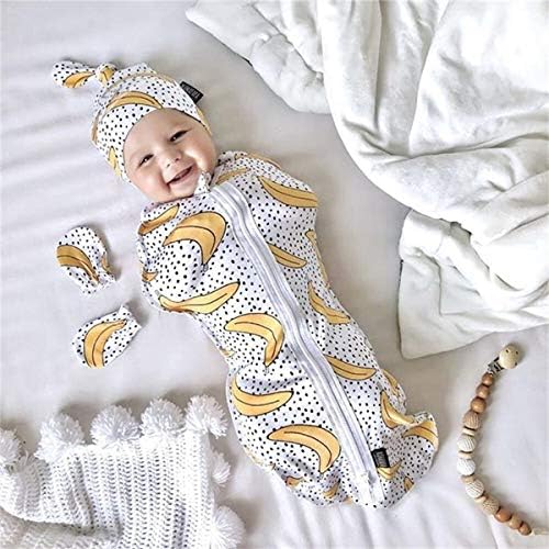 Newborn Swaddle pokrivač sa beanim setom za spavanje vreće meko pamuk za 0-6 meseci bebe dečake i devojčice