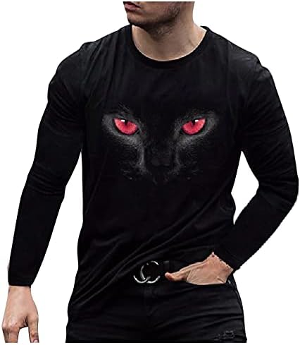 XXBR vrhovi za muške, Halloween Fall 3D Skull Tiger Lion Print Crewneck Osnovne majice Ležerne duksere Atletski majica Muška odjeća