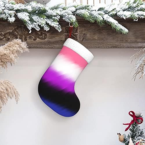 QG ZZX Božićne čarape sa bijelim super mekom plišanom manžetnom rodnom flonu za zastavu Xmas Božićne ukrase Čarape