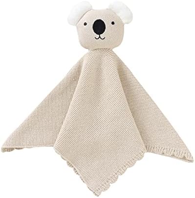 Lawkul Baby Lovey Koala Sigurnosni pokrivač meko cudd babe Blankine pletene pamučne bebe Komfornik za novorođenčad Dječji devojčice Bež