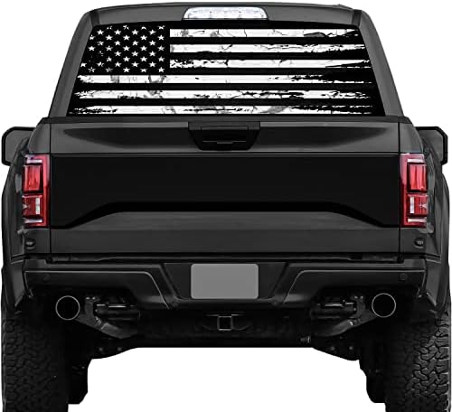NPVU američka zastava zadnje zastava za kamione, crne zastave Zadnji prozor naljepnica, američki zastava za kamione za kamione Car