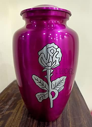 Velika ružičasta i srebrna ruža / urna za urne za odrasle urnu za kremaciju urn / šarena pogrebna urna velika do 200 funti / sahrane