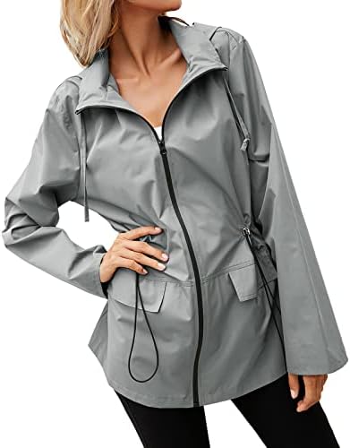 Ženski kapuljač sa kapuljačom jacekt kaputa sa zatvaračem na zip kiše vanjski kaput jakna planinarska jakna duga jakna