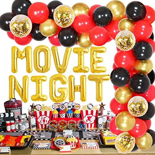 Film Night Balloon Garland luk Kit 80 paket za Hollywood tematske događaj, kino time Party Dekoracije