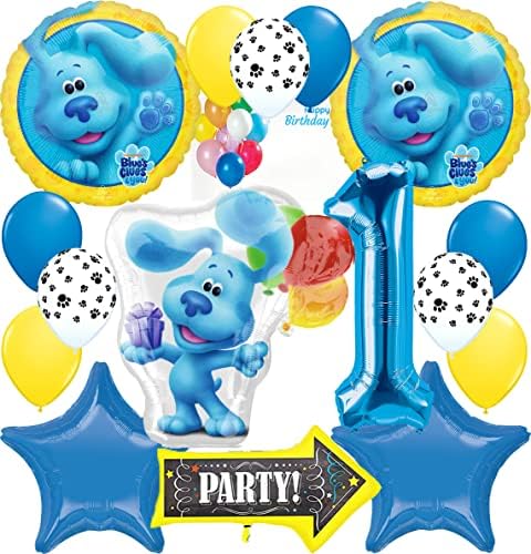 Blues Indices potrepštine za zabavu folija balonski buket dekoracija, Raznobojna, dodatak za zabavu, 1. rođendan