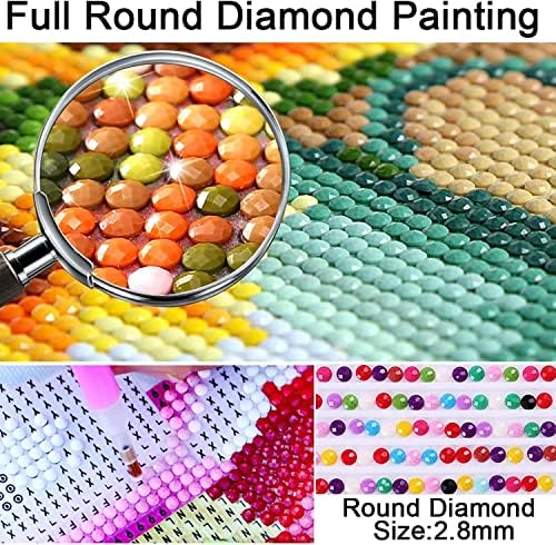 Clendo 2 pakovanje dijamantskih setova za odrasle, DIY EAGLE američka zastava GEM Art Craft Boja sa okruglim dijamantima za kućni